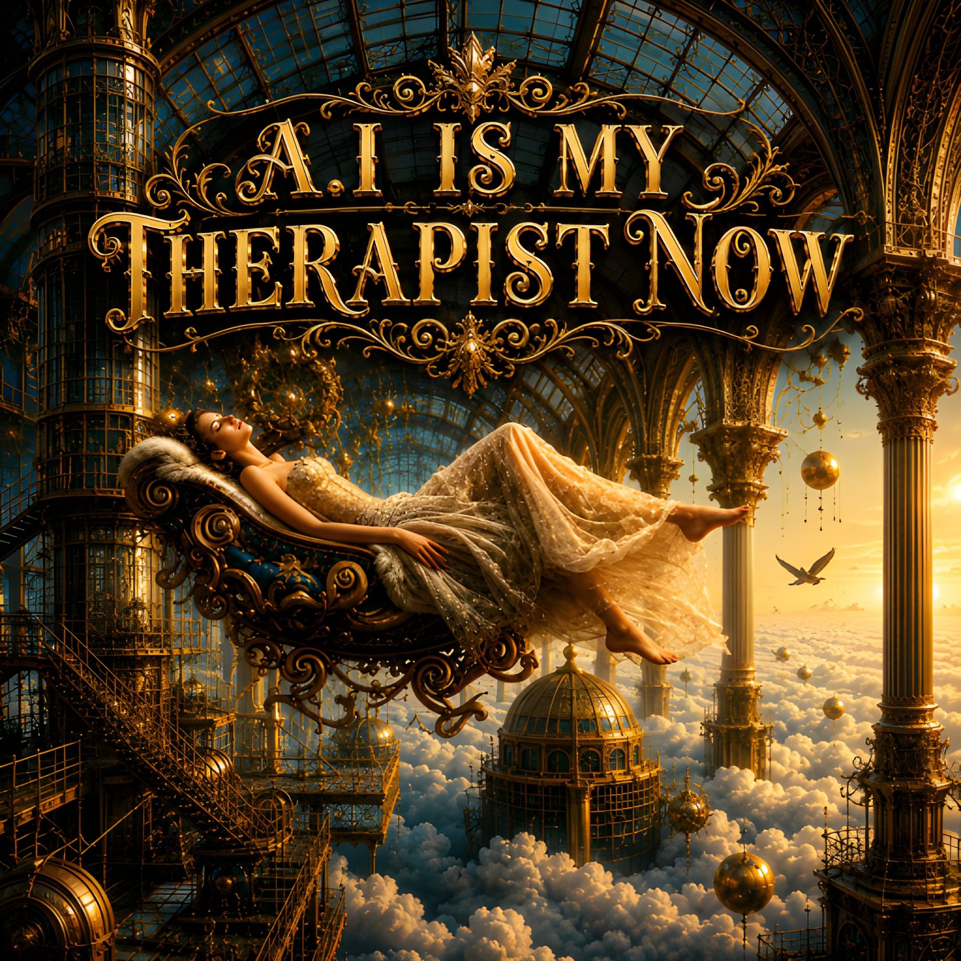 AI Is My Therapist Now | Funny Tech Humor Wall Art | 8K Steampunk Digital Poster 16x16 product image (2)