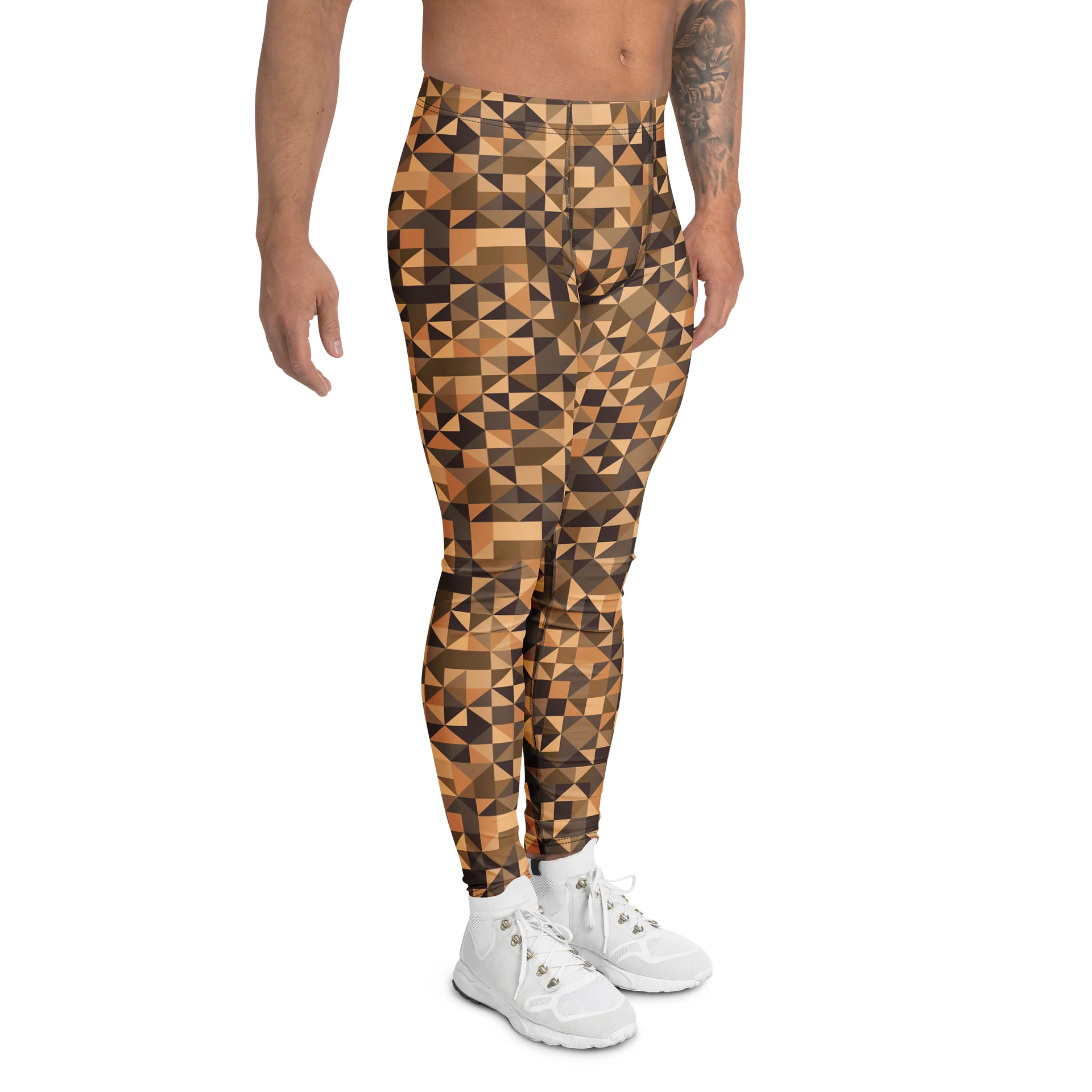 Bold Vintage Geometric Triangles Men's Leggings product image (3)