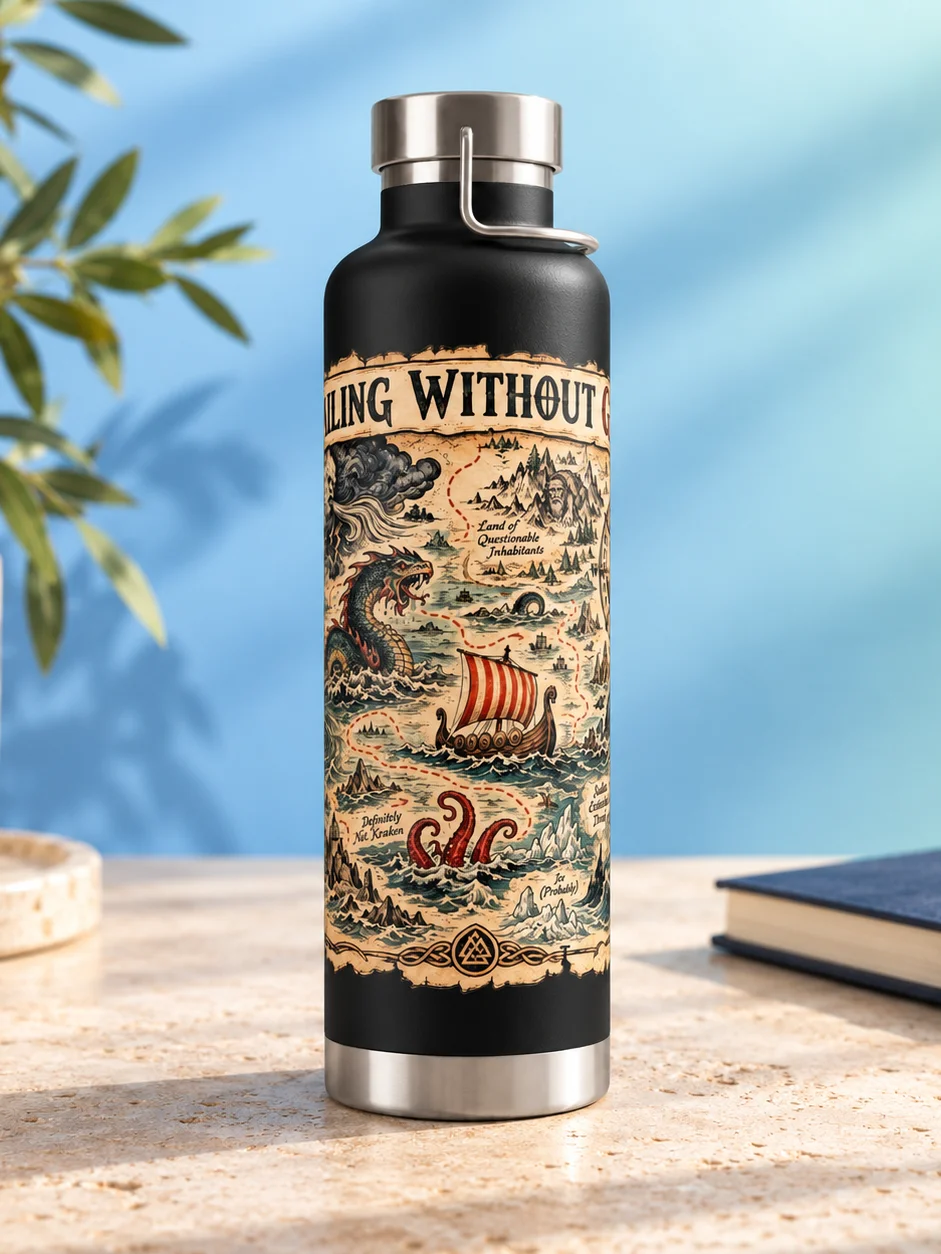By Ancient Map Alone: The Viking Navigator's Water Bottle product image (1)