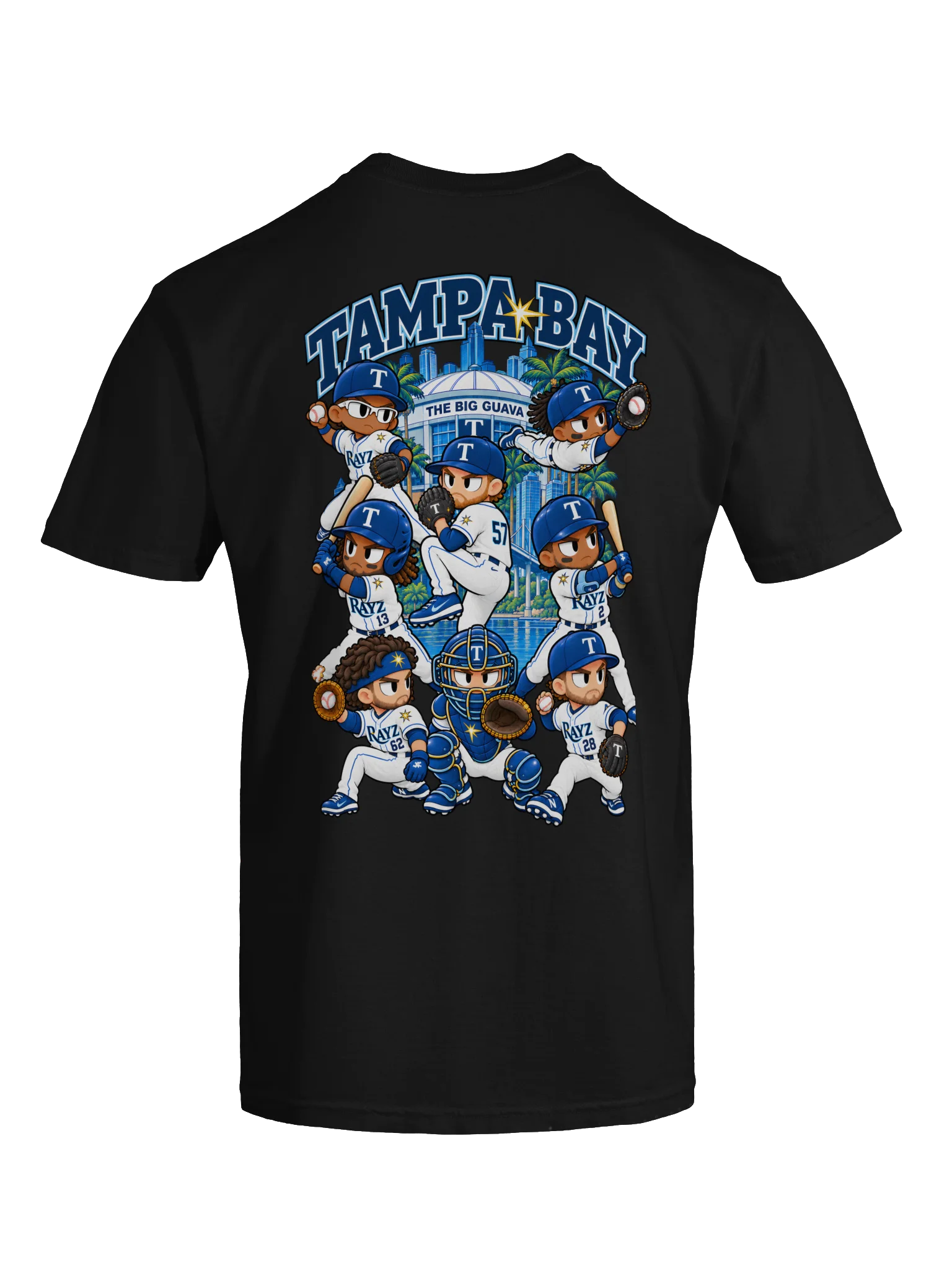 Tampa Bay Baseball 2026 Animated Player Back Print T-Shirt product image (11)
