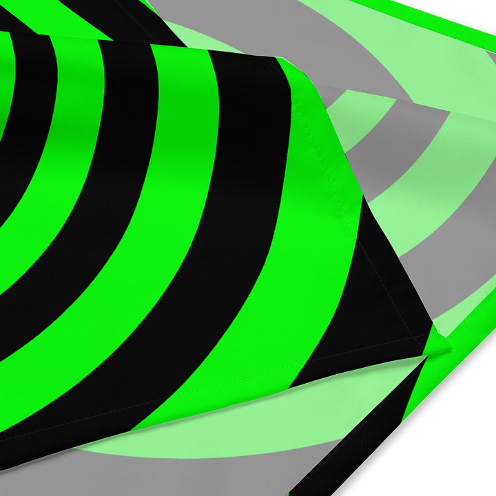 Psychedelic Swirls Neon Green Black Bandana, Twisted Spirals Acessory product image (4)