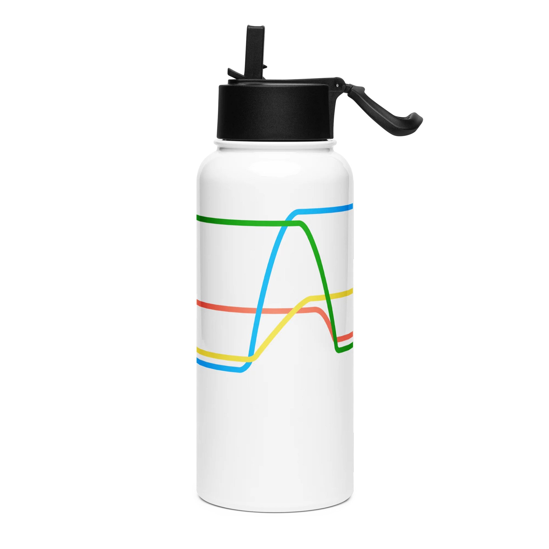 80s inspired STFC.PRO graph lines Water Bottle product image (3)