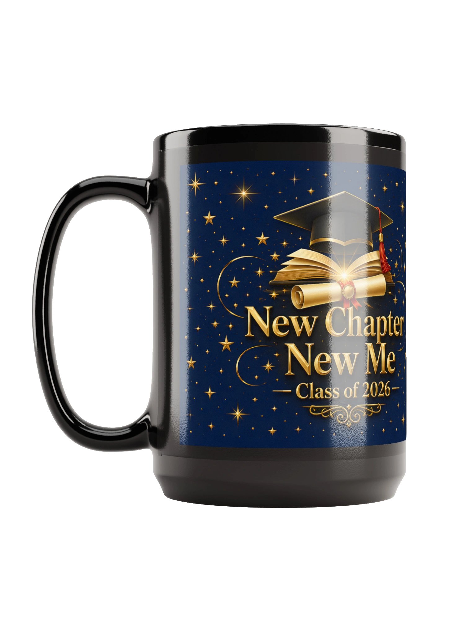 "New Chapter New Me" Graduation Mug — Navy Wrap product image (1)