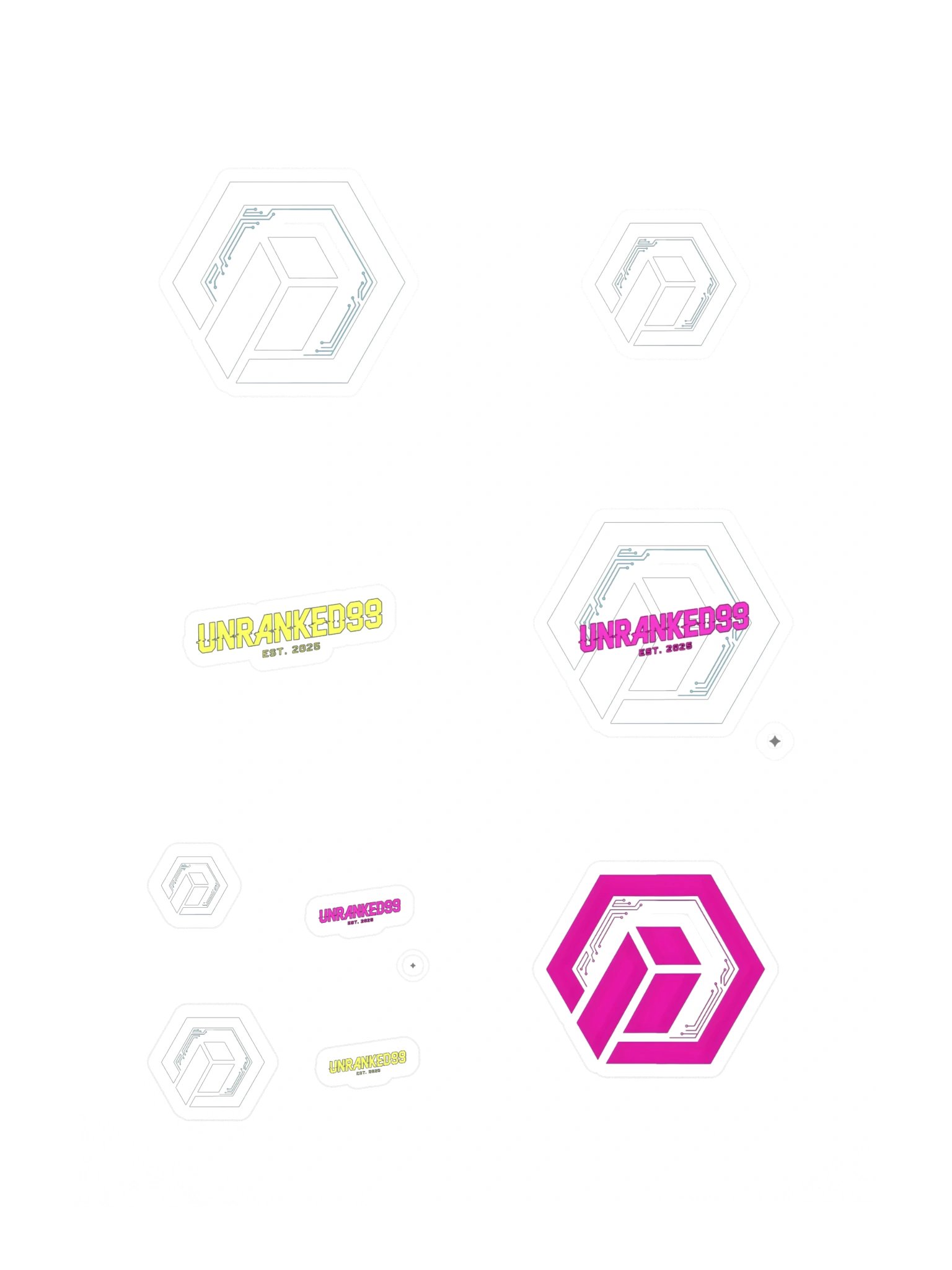 UNRANKED99 Hex Logo Sticker Sheet product image (3)