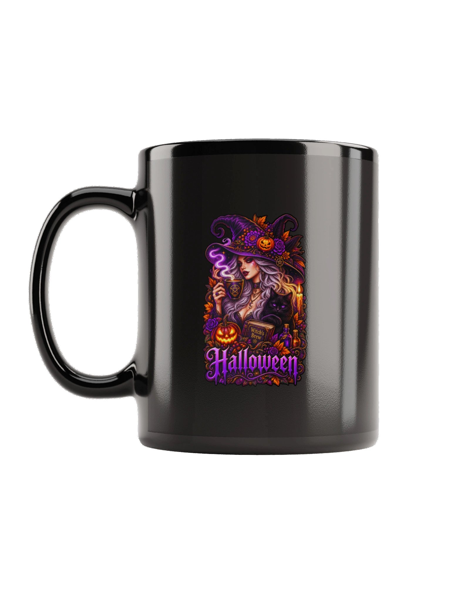 Witch Halloween Coffee Mug – Witchy Coffee & Black Cat Cup product image (2)