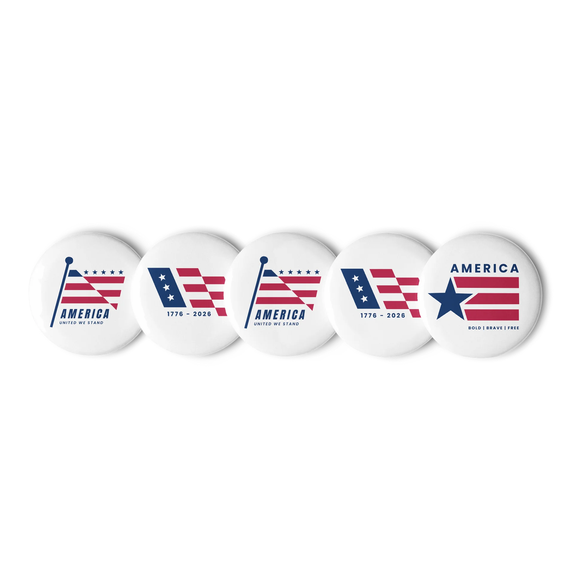 American Flag Icon Pin Button Set product image (1)