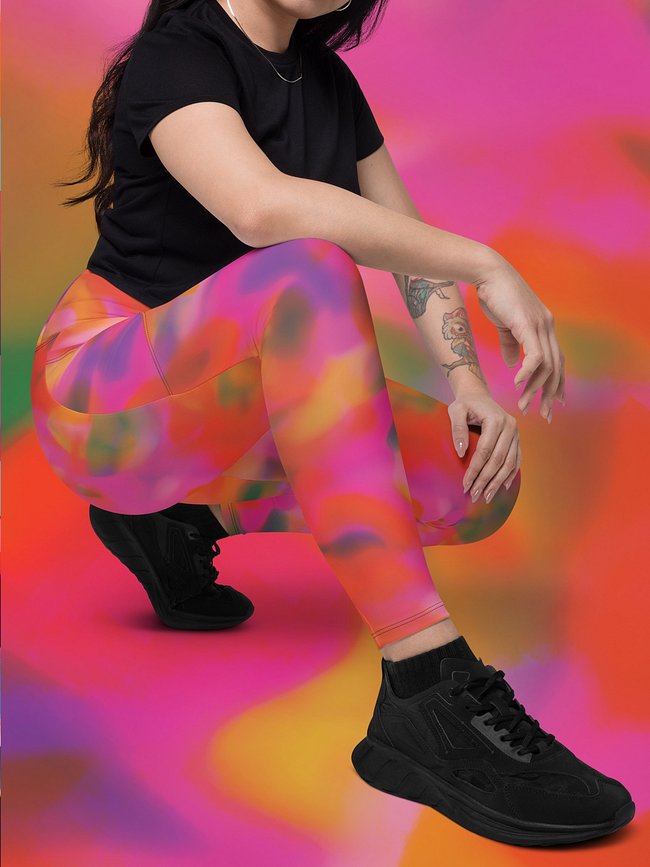 Trendy Vibrant Pink Orange Tie-Dye Print