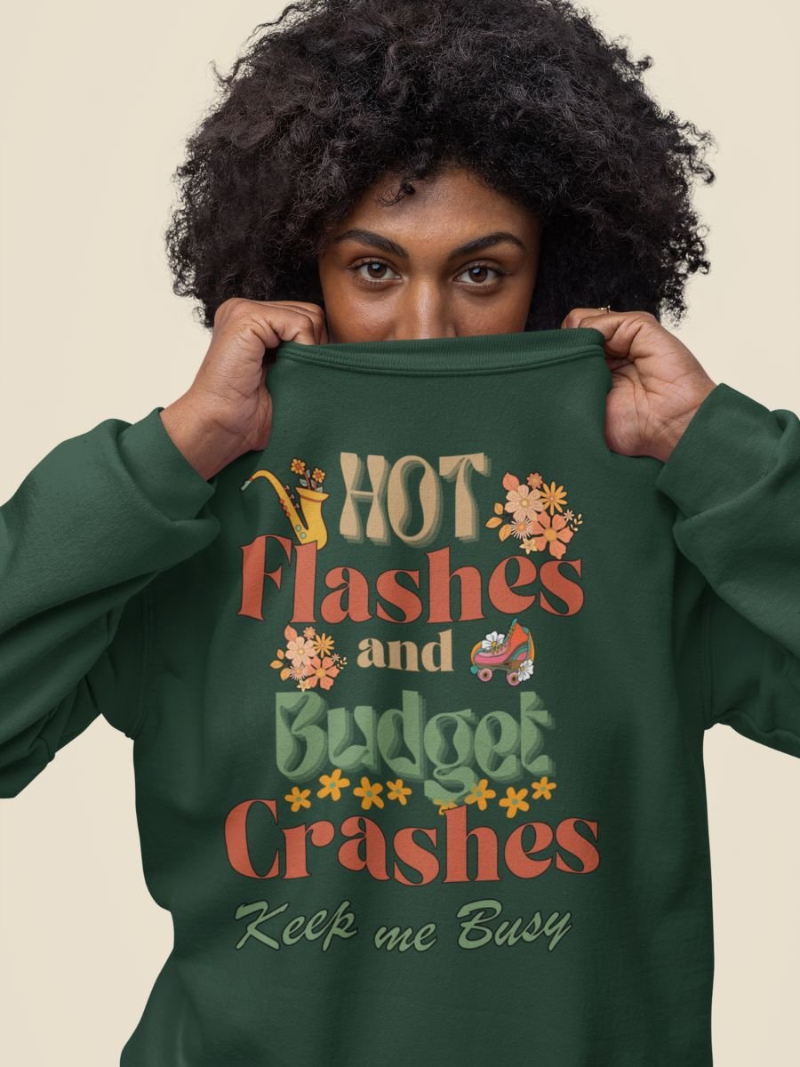 Retro Hot Flashes and Budget Crashes Sweatshirt product image (6)
