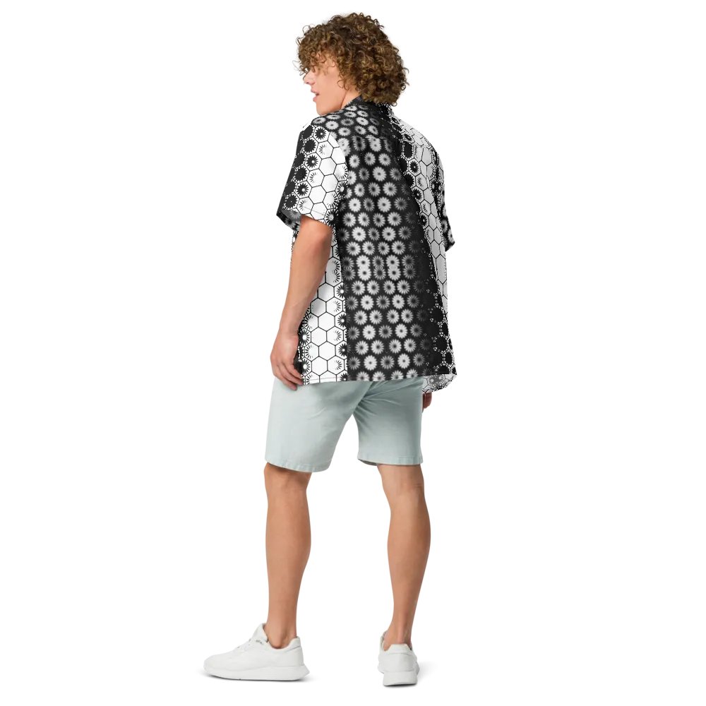 Button Up, Hawaiian Style, Black and White, Shirt product image (6)