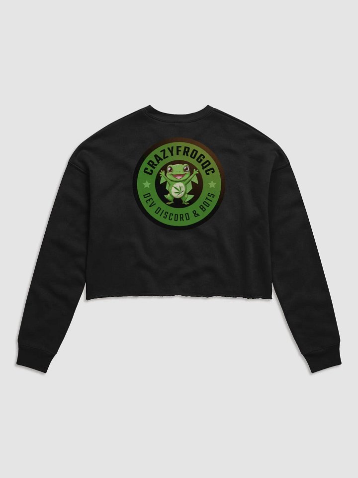 CrazyFrogQC Happy Frog Logo Women's Crop Sweatshirt product image (6)