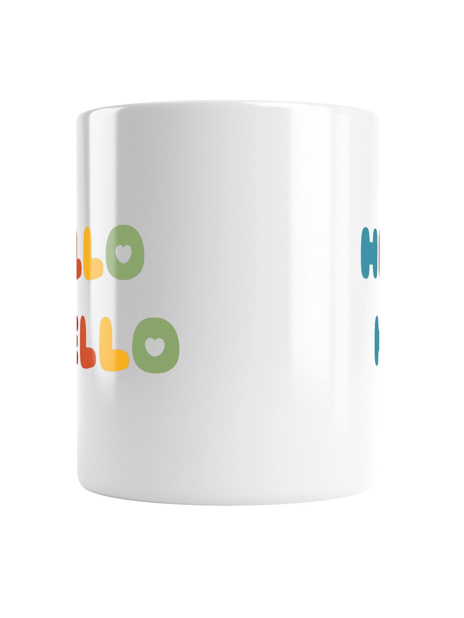 Hello Hello (Rainbow Text) White Glossy Mug product image (2)