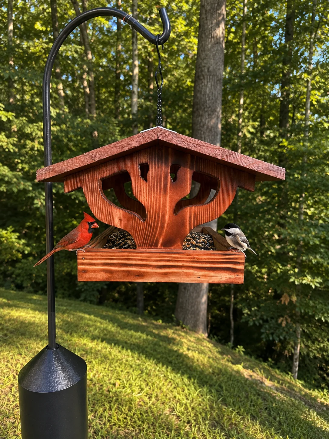 Handcrafted Covered Bird Feeder with Tree Cutout product image (2)