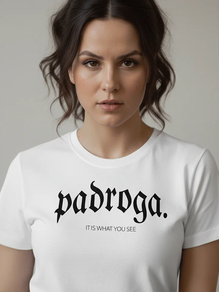 Copy of padroga. essentials black tshirt arc logo product image (2)