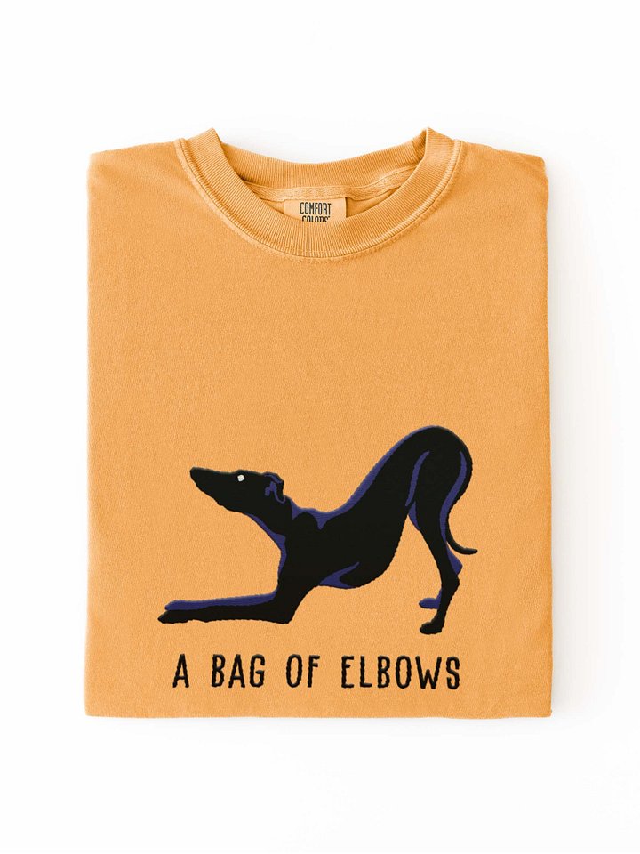 A Bag of Elbows T-Shirt(Embroidered) of an Italian Greyhound(Black) product image (1)