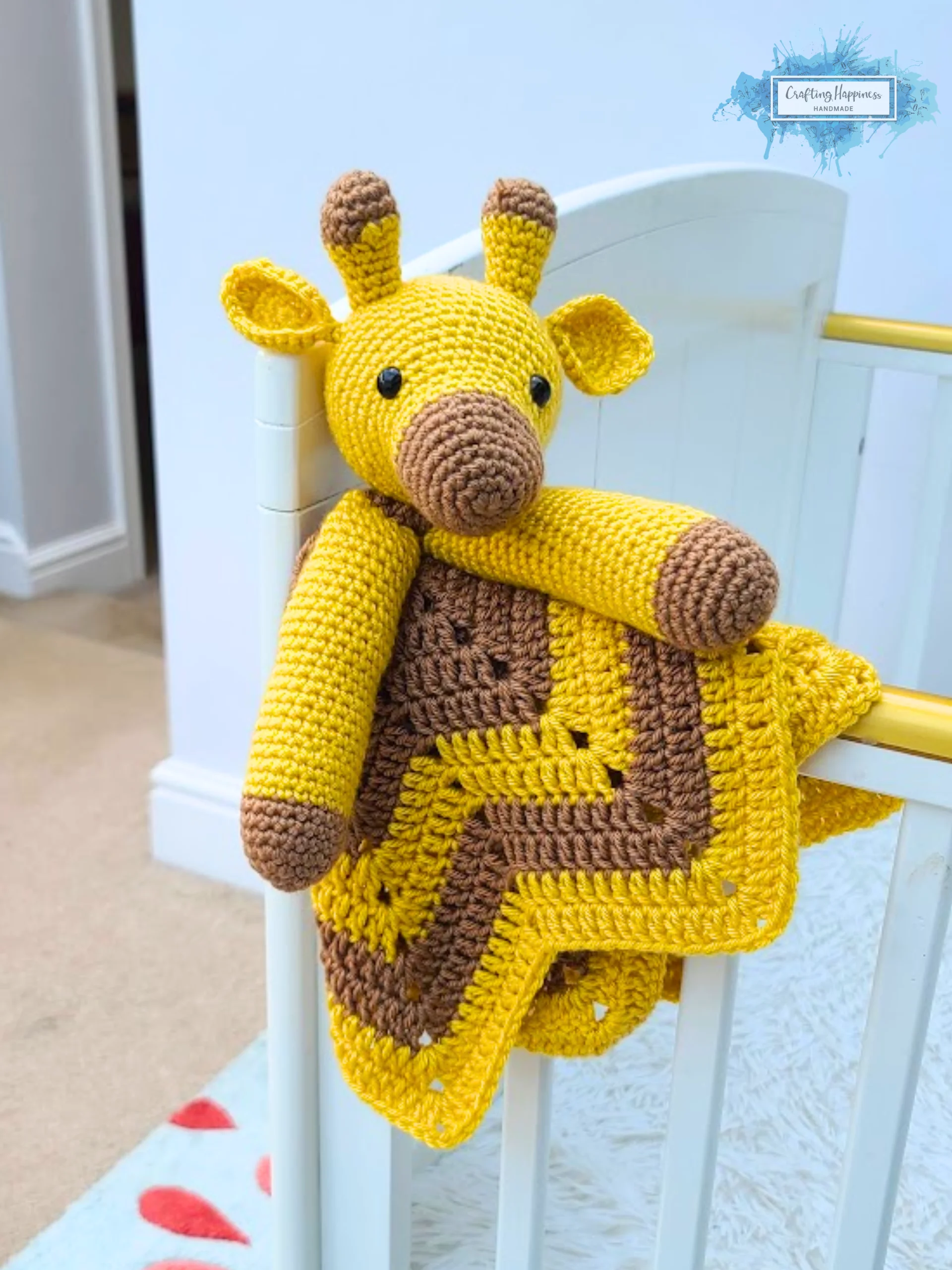 Crochet Giraffe Lovey Blanket Pattern, Safari Baby Comforter PDF Pattern - Crafting Happiness product image (3)