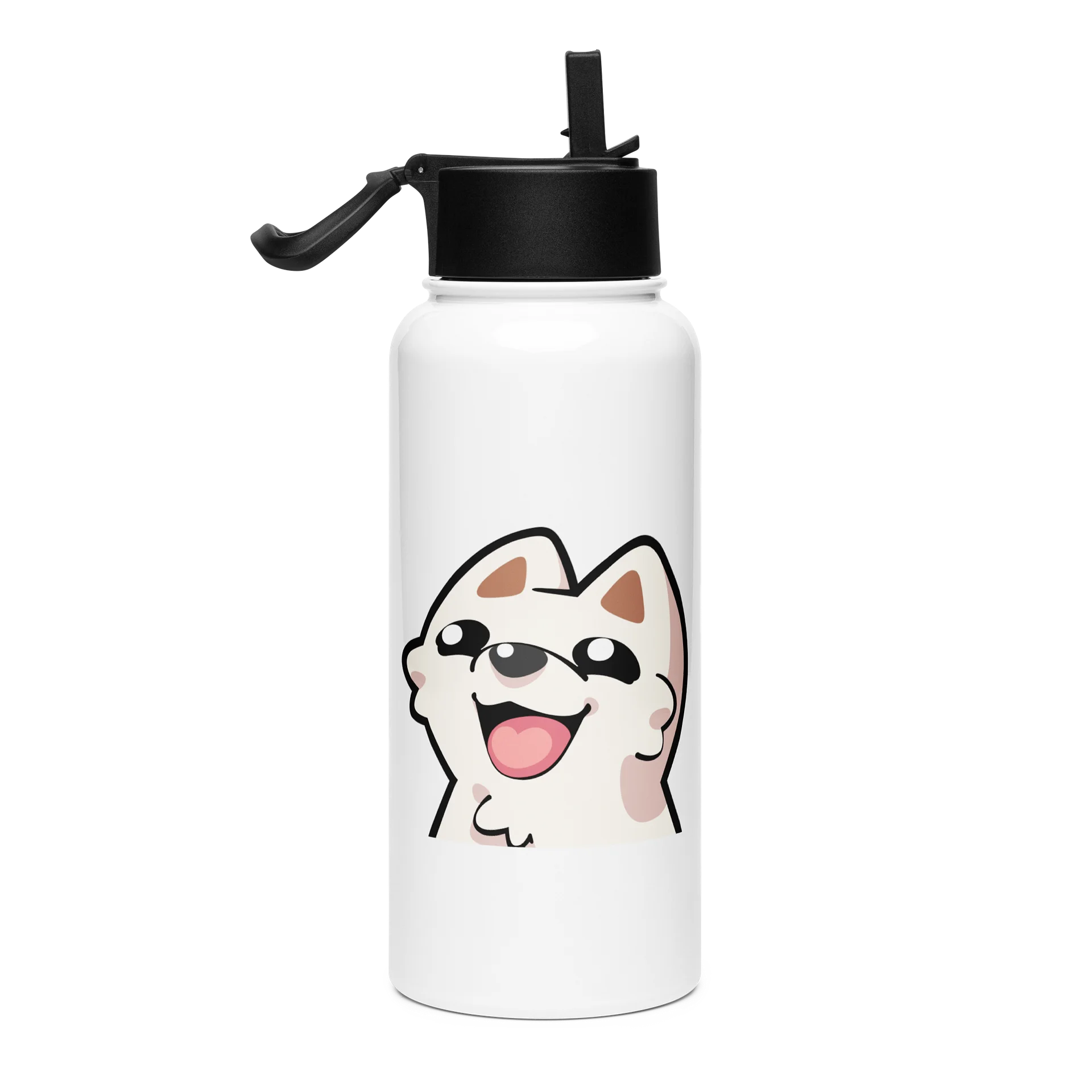 Happy Stainless Steel Water Bottle with a Straw product image (4)