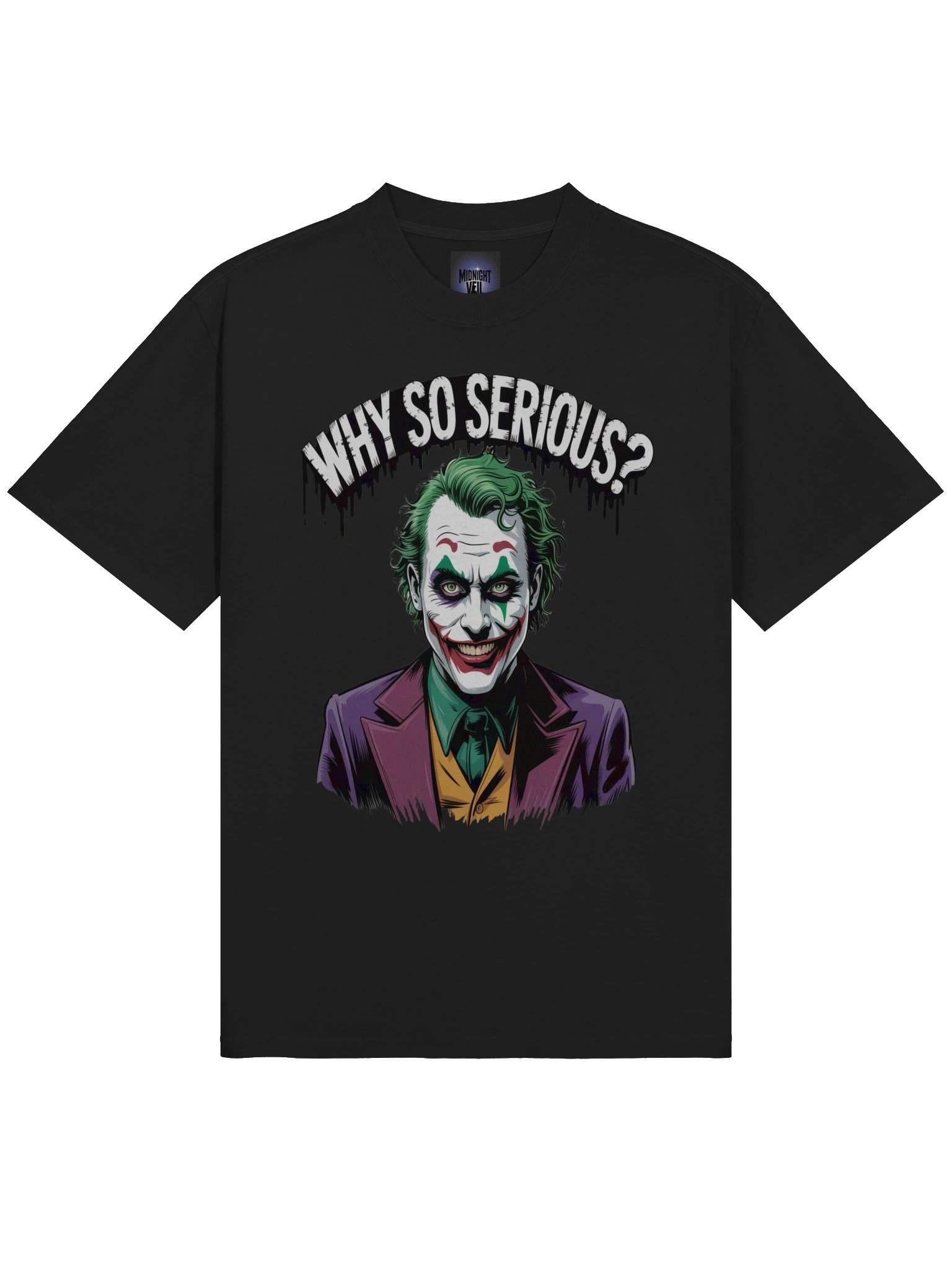 Crimson Query: Why So Serious? Joker Oversized Faded T-Shirt product image (5)