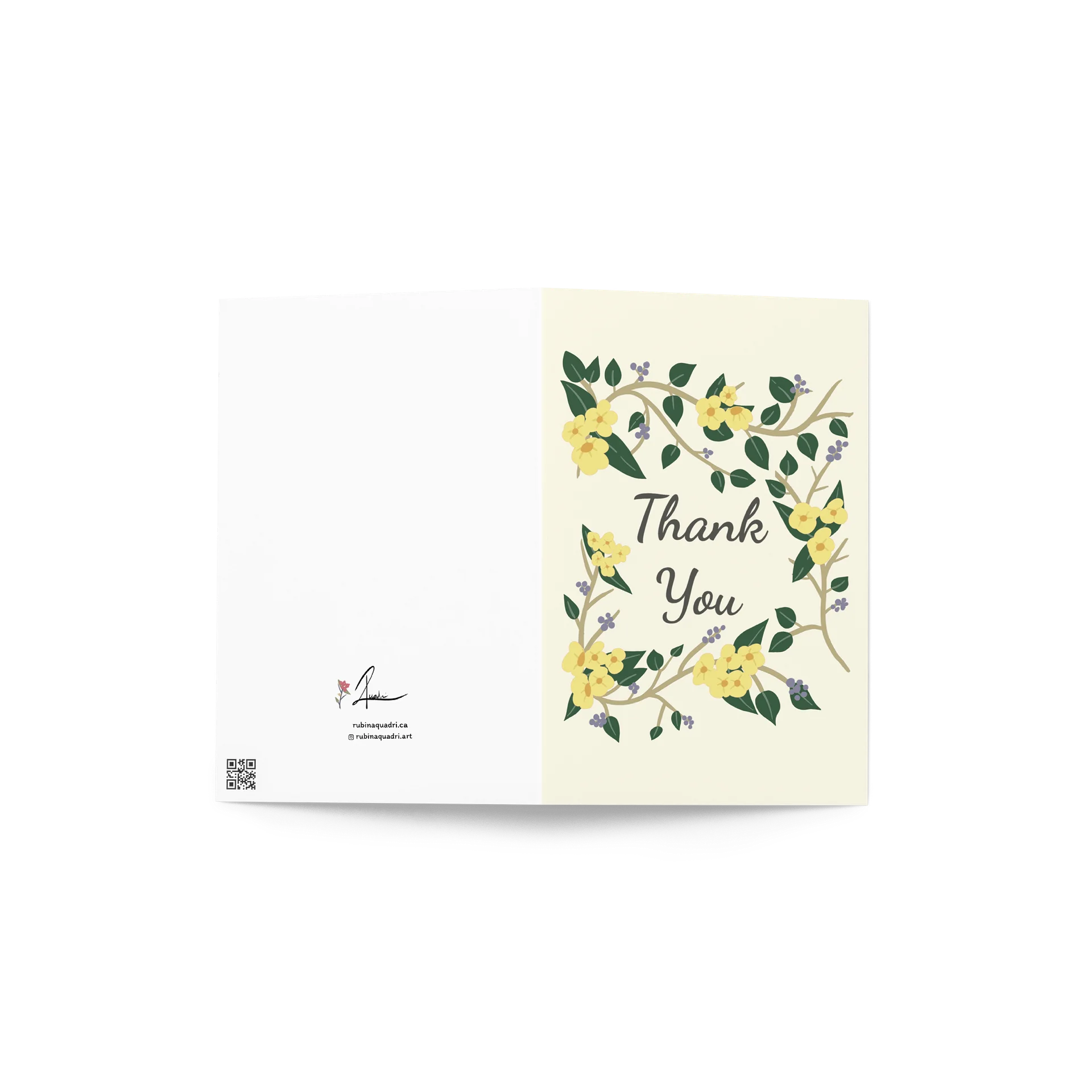 Thank You Botanical Garland | Butter Yellow & Forest Green on Cream product image (4)