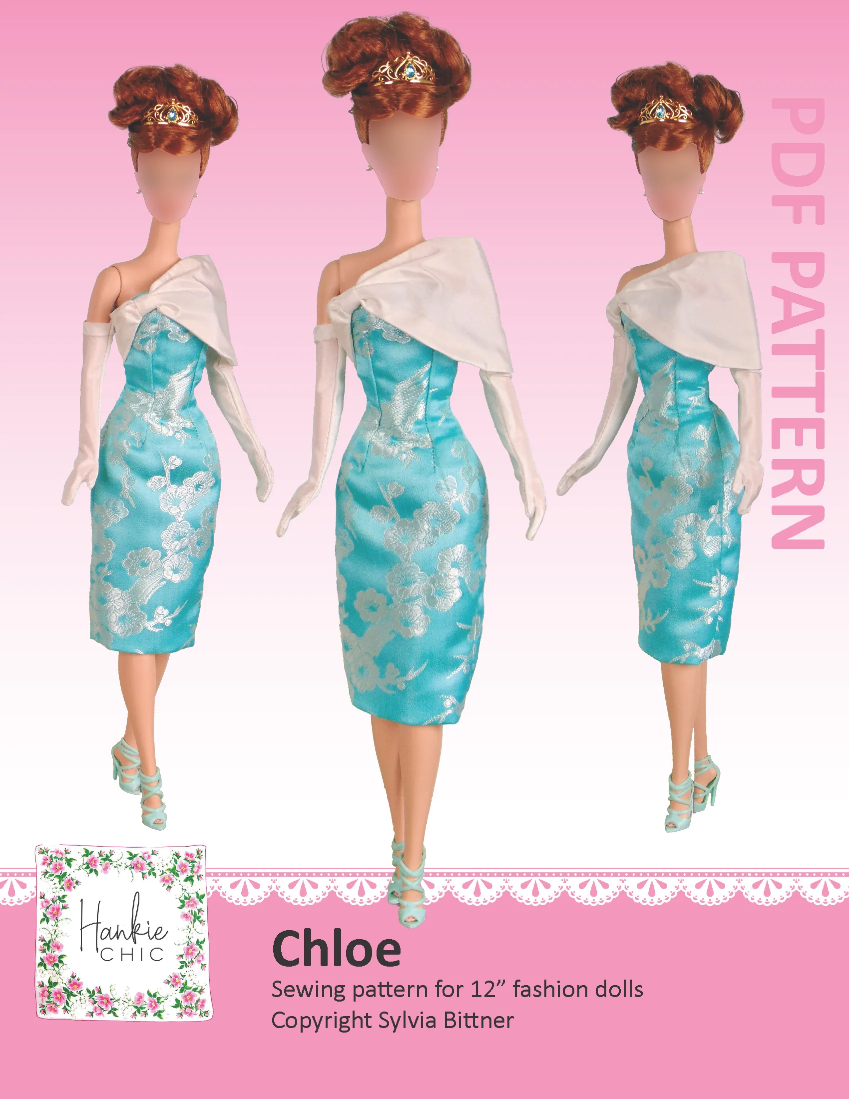 Chloe sewing pattern for 12" fashion dolls product image (1)