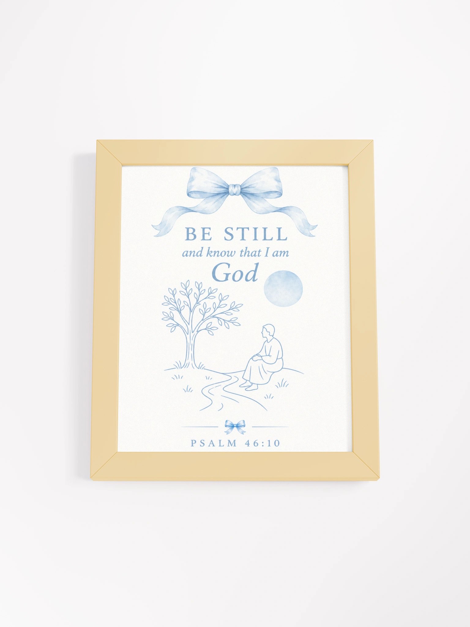 Be Still And Know That I Am God Psalm 46:10 Religious | Blue Coquette Framed Christian Wall Art product image (1)