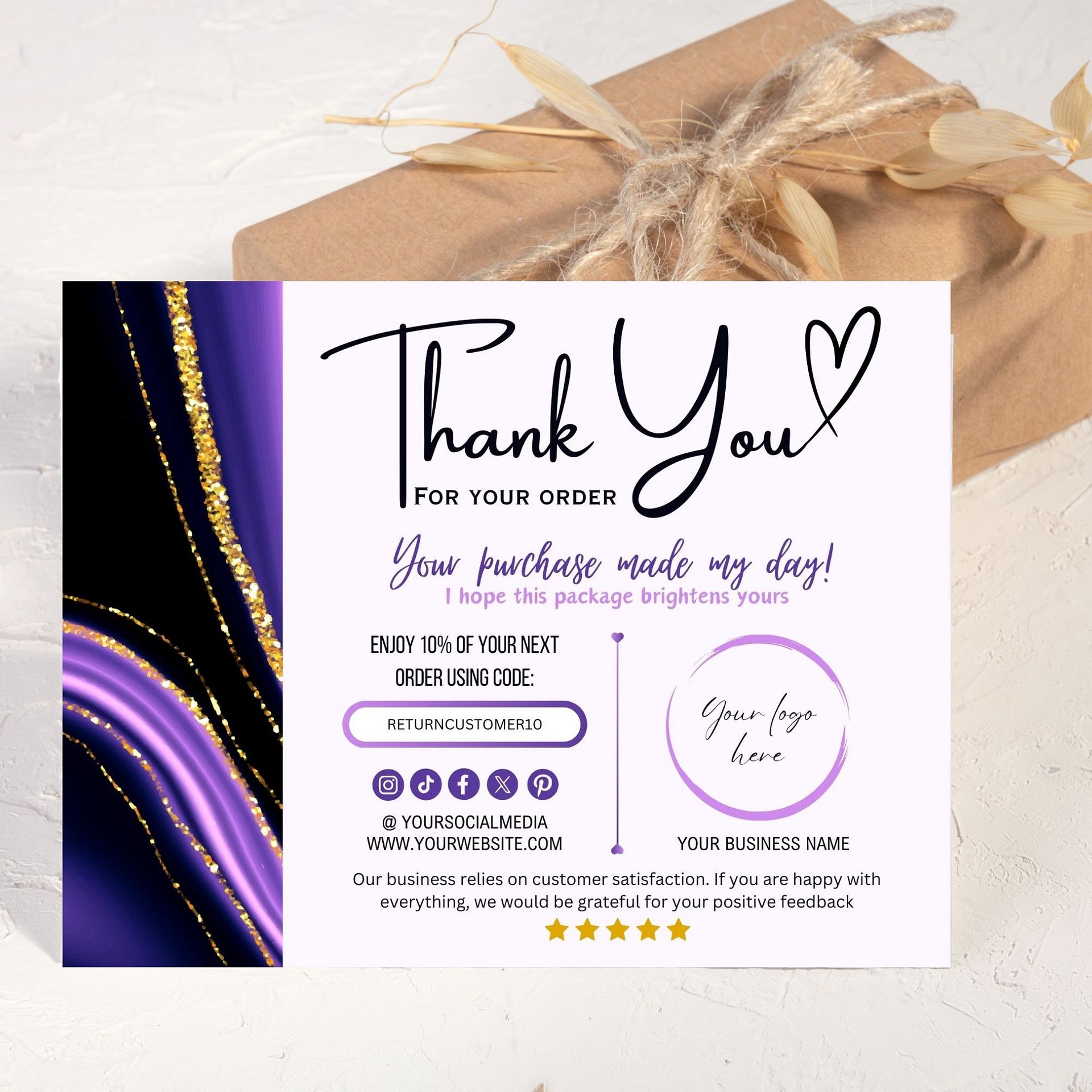 Amethyst - Thank You Card Template product image (3)