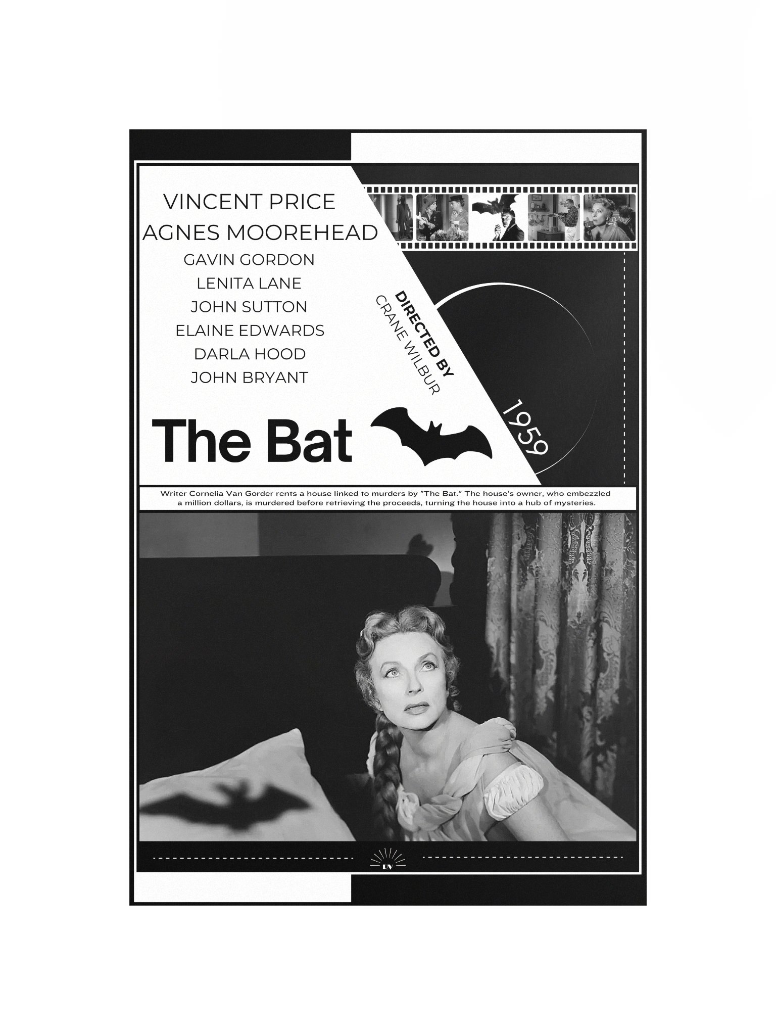 The Bat with Vincent Price and Agnes Moorehead 1959 | Movie Poster | 12x18 Wall Art product image (4)