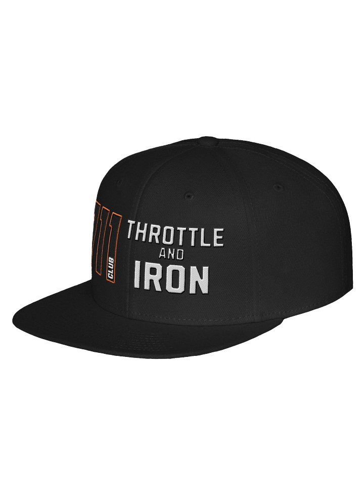 111 Club Throttle & Iron Snapback Hat — Orange Outline Edition product image (2)