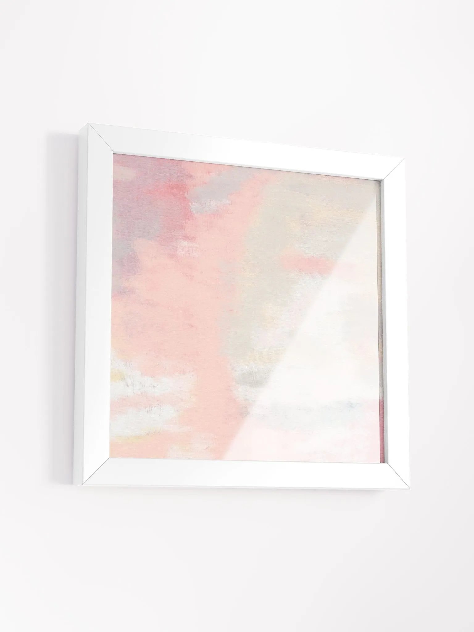 Pale Pink and White Abstract Painting Print Square product image (45)