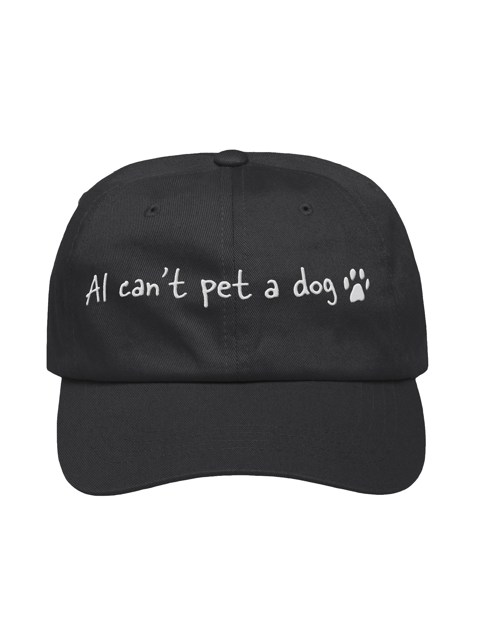 "AI can't pet a dog" hat product image (1)