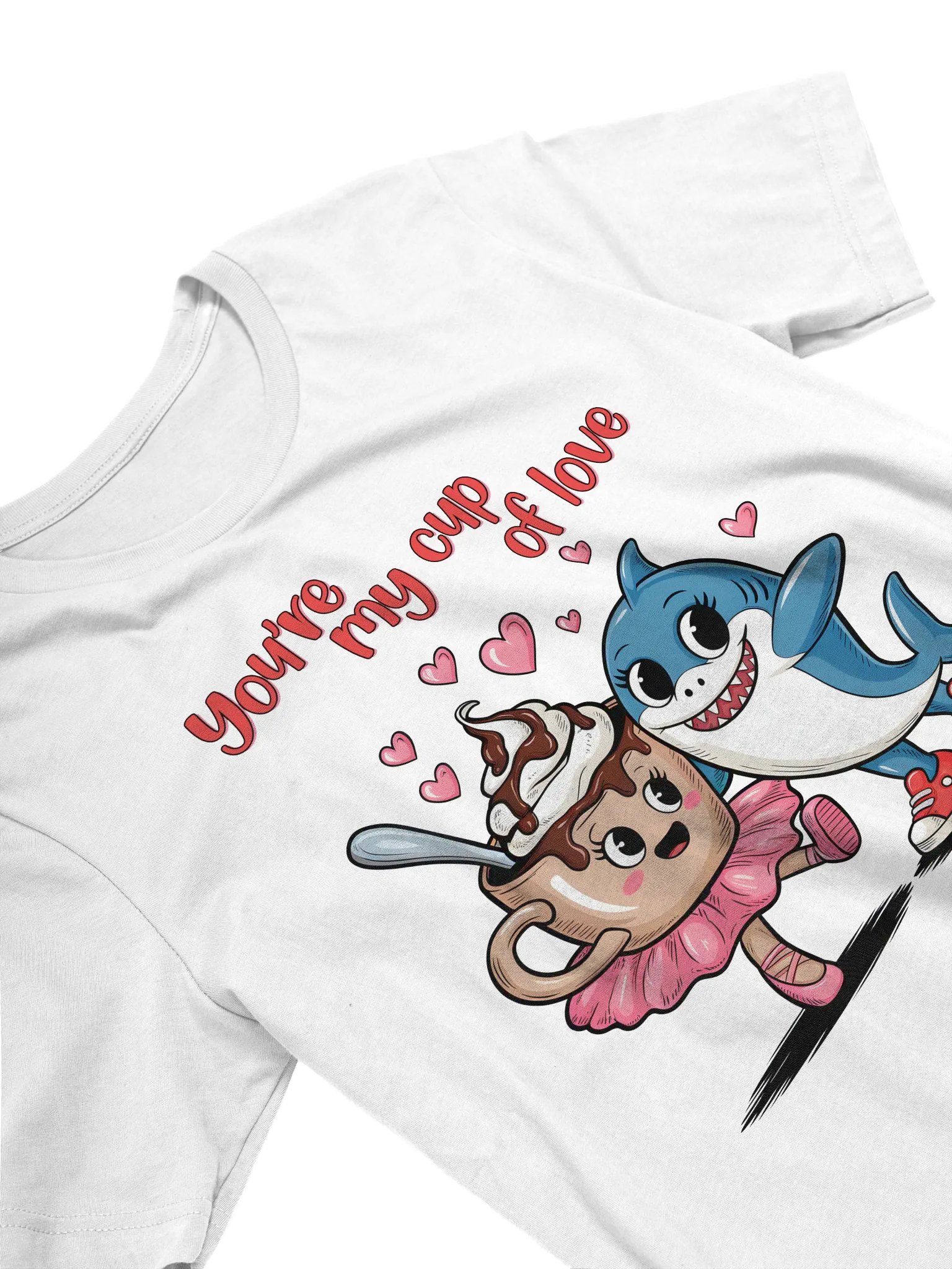 Tralalero Tralala and Cappuccina Ballerina – Cute Cartoon Couple Tee product image (2)
