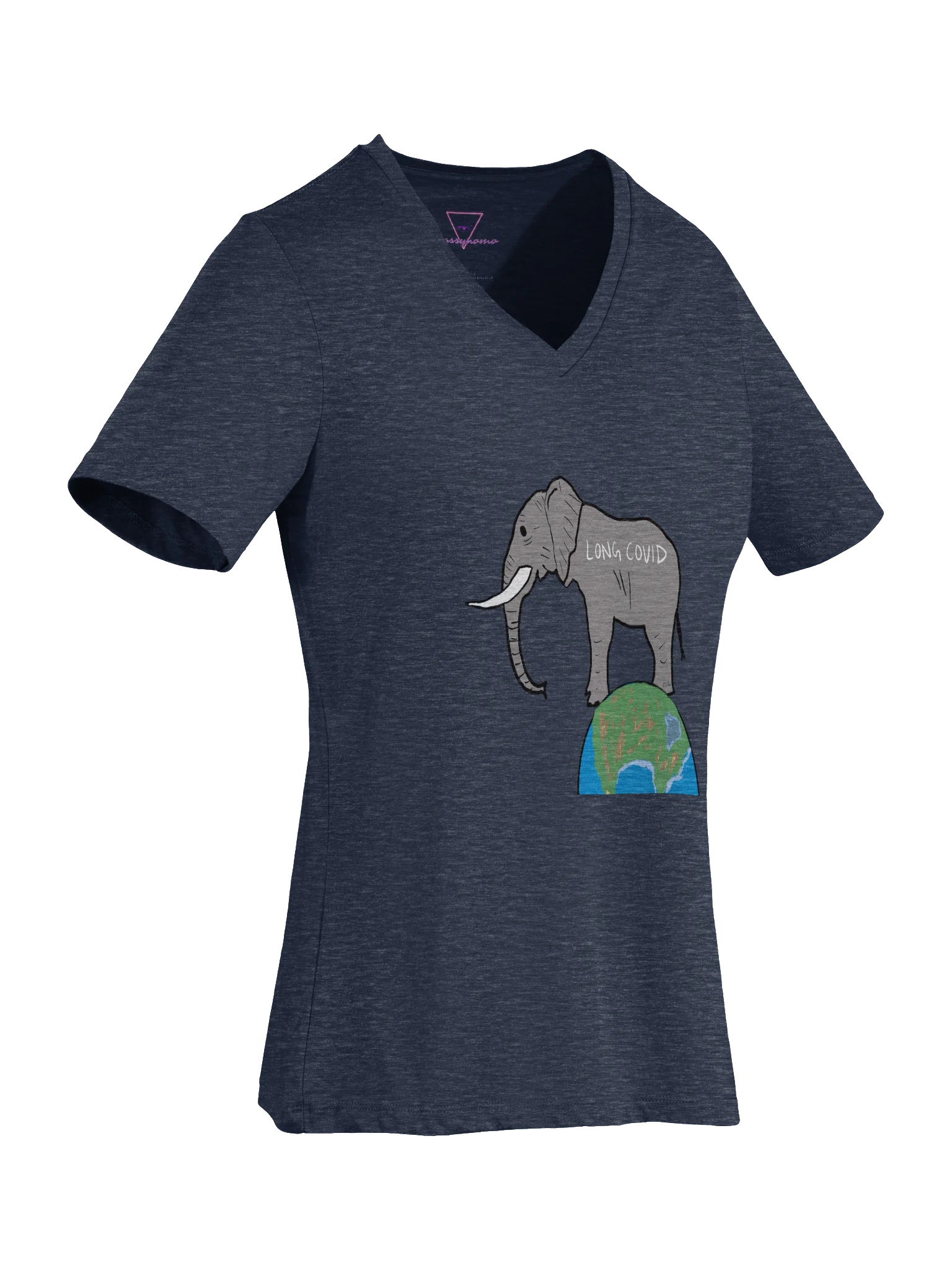 Elephant In The Room V-neck tee (Long Covid) product image (8)