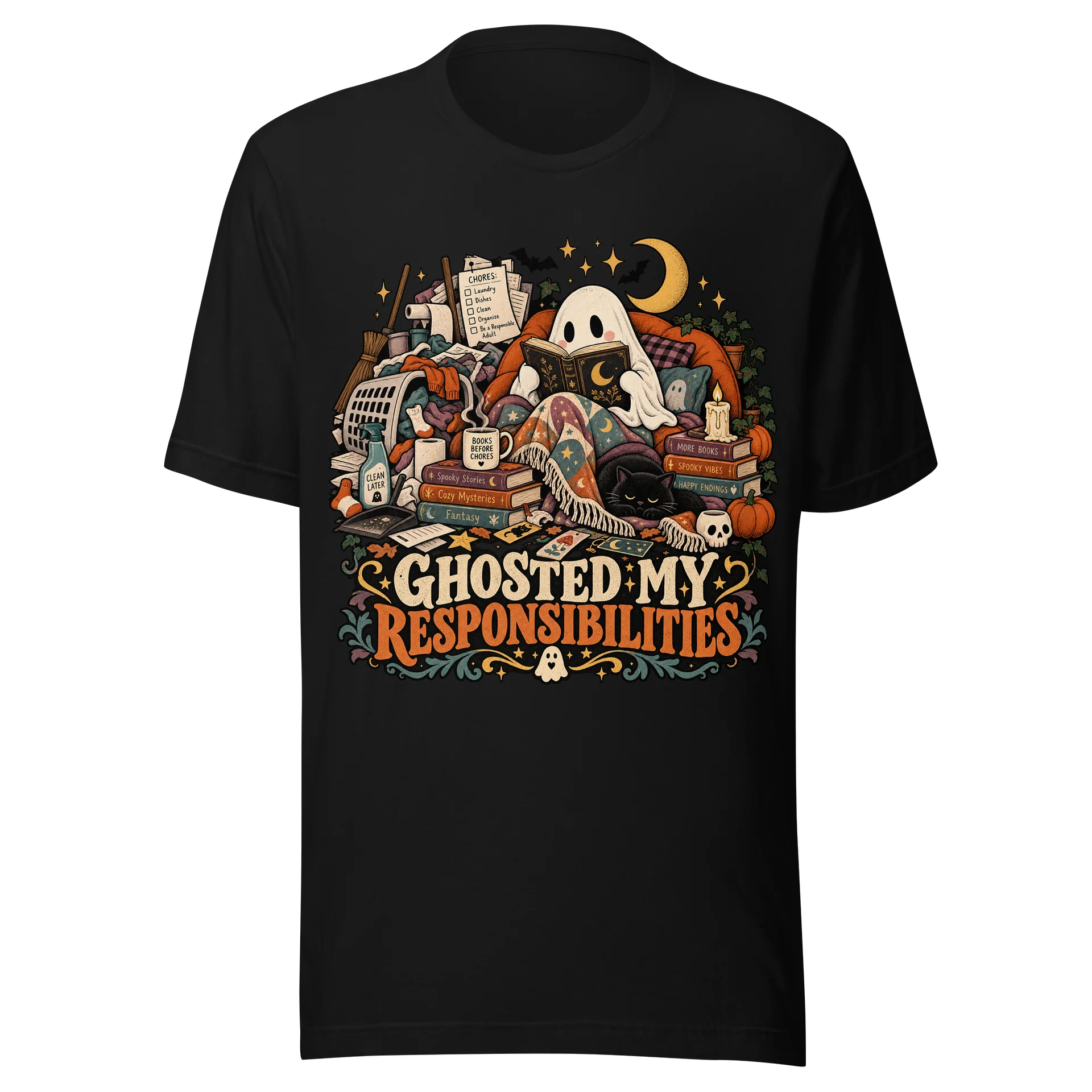 Ghosted My Responsibilities Halloween Bookish Tee product image (1)