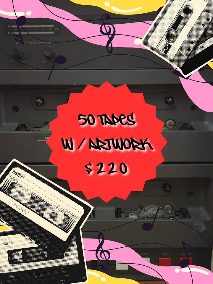 Cassette Dubbing Package: 50 Tapes / W ARTWORK product image (1)