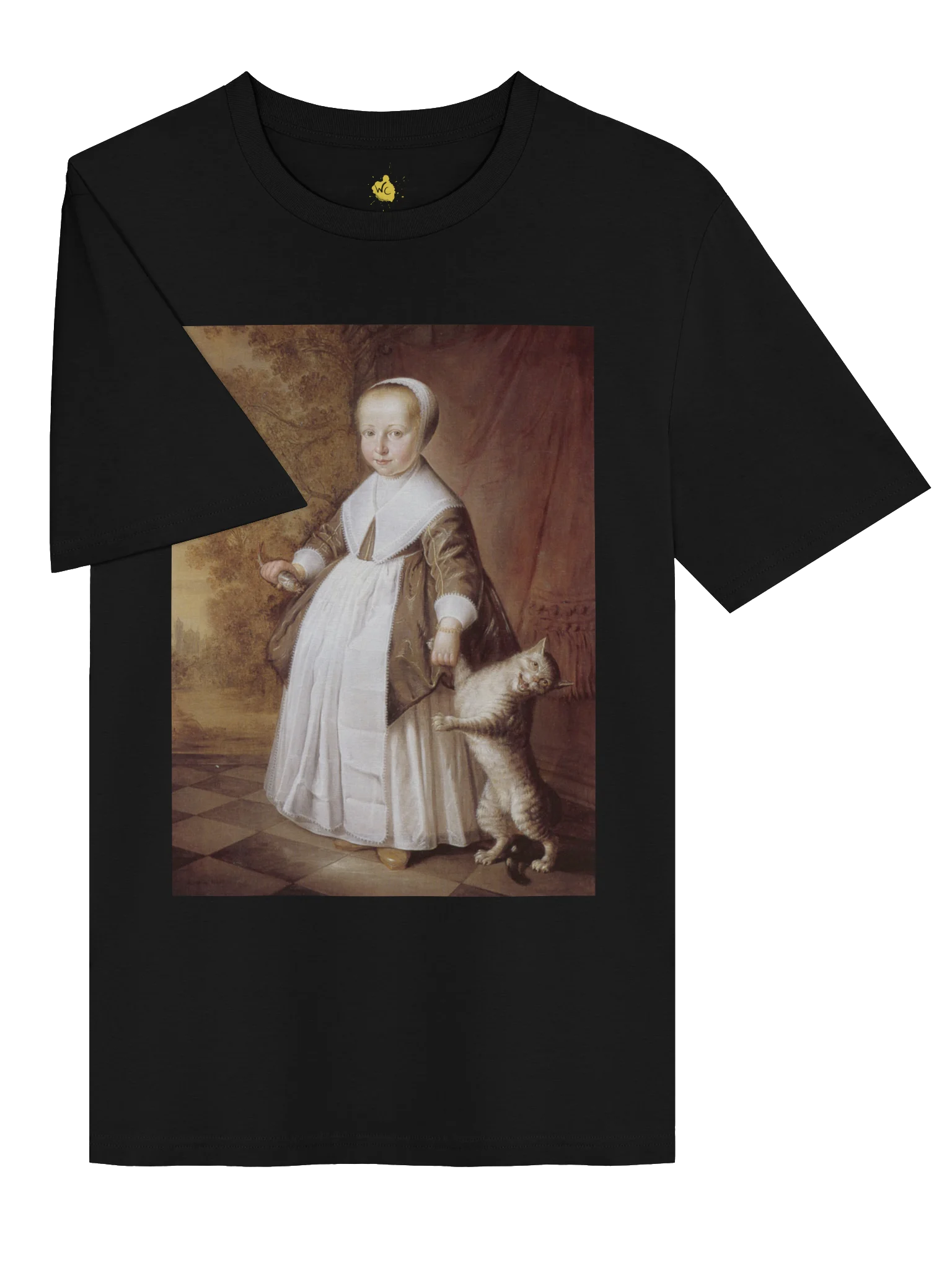 Painting of Girl with Cat and Fish - Organic Tshirt product image (3)