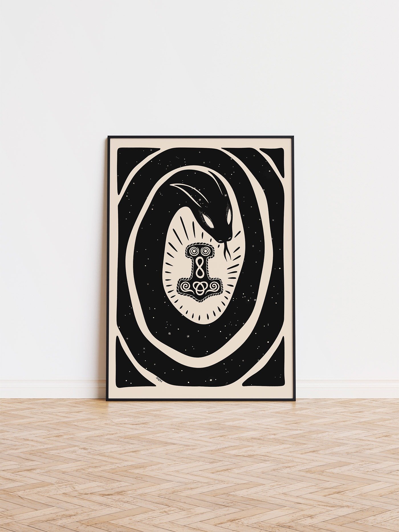 Ouroboros Jörmungandr Serpent Norse Mythology Wall Art Print product image (1)