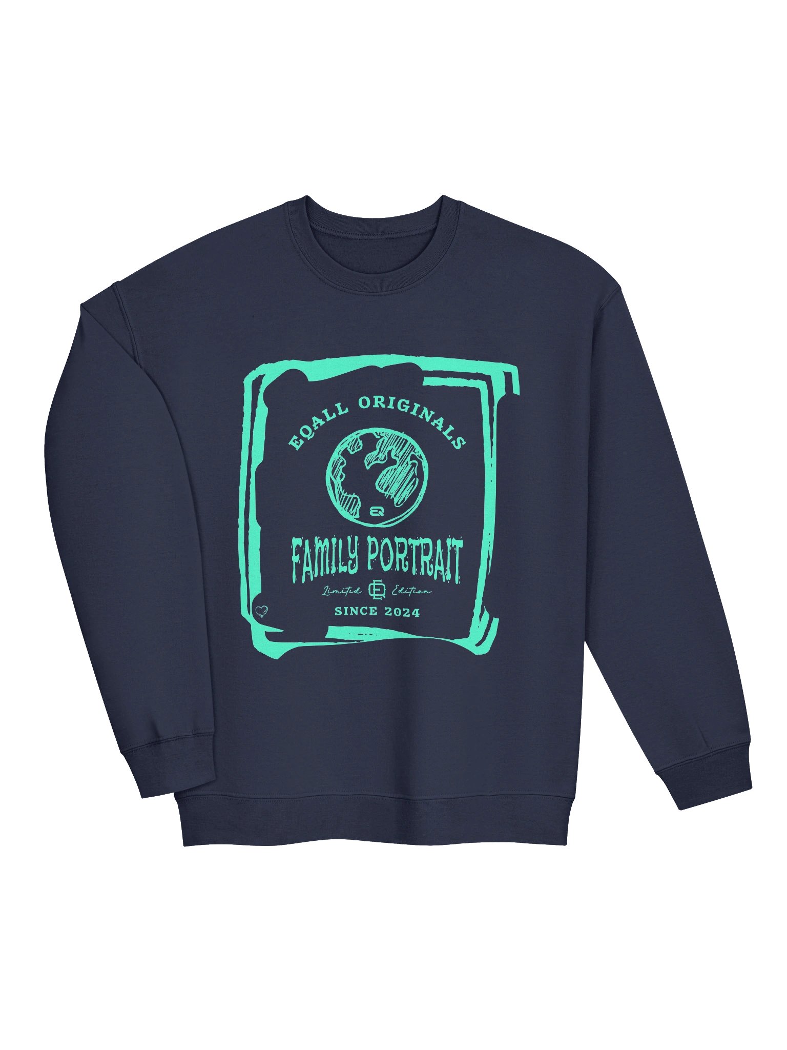 Earth Love_Family Portrait_Unisex Gildan Crewneck Sweatshirt EQALL® Originals_Turquoise product image (25)