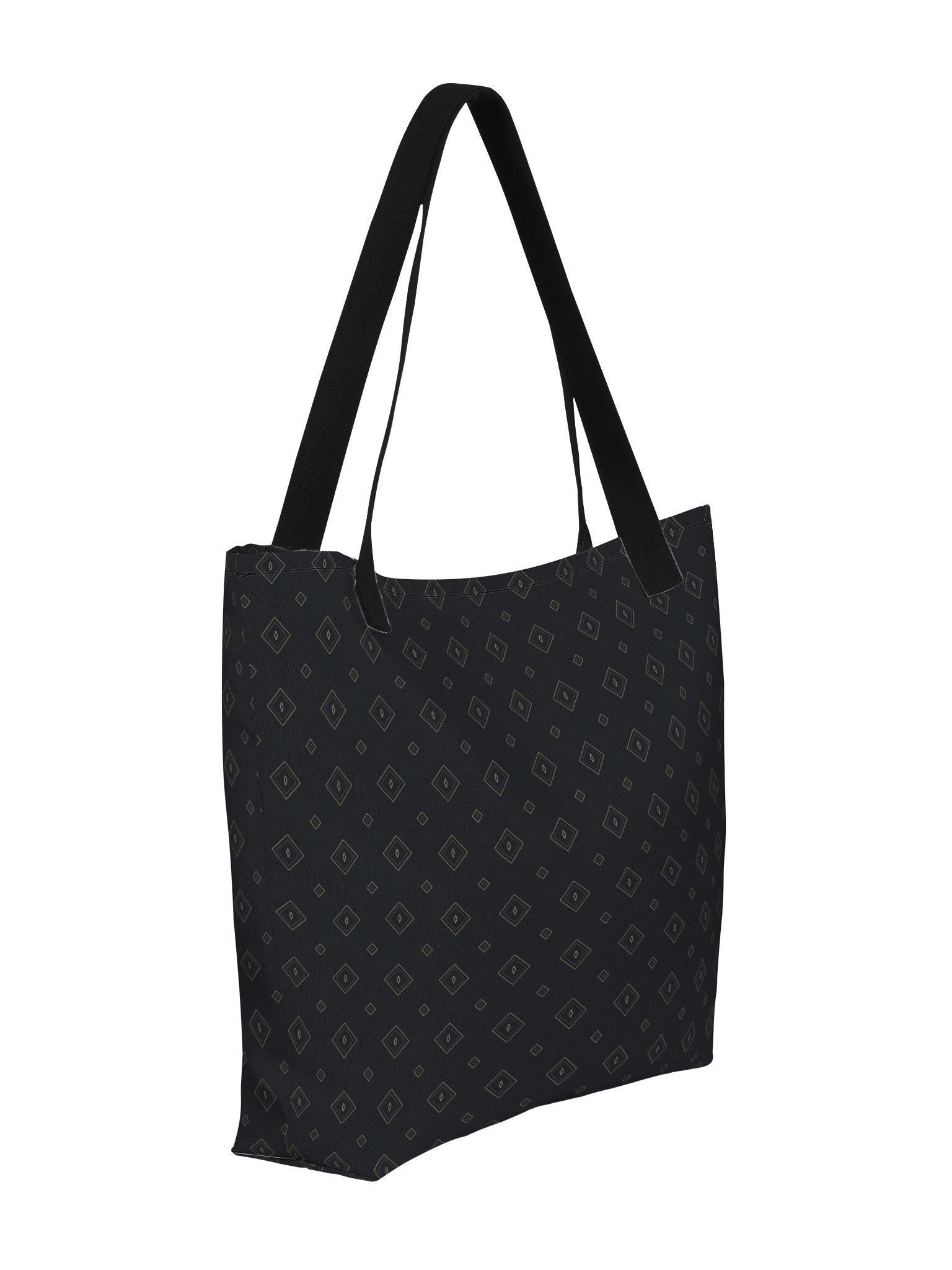 Midnight Diamond Large Tote Bag – Elegant Black & Champagne Geometric Shoulder Bag product image (3)