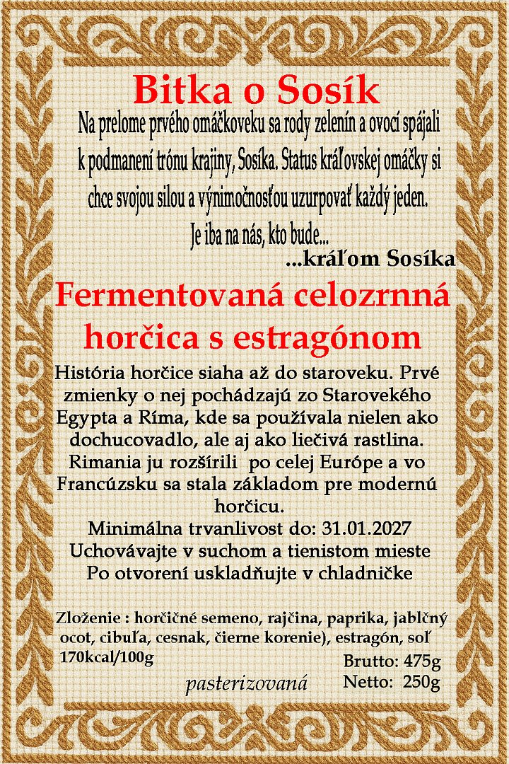 Fermentovaná celozrnná horčica s estragónom product image (2)