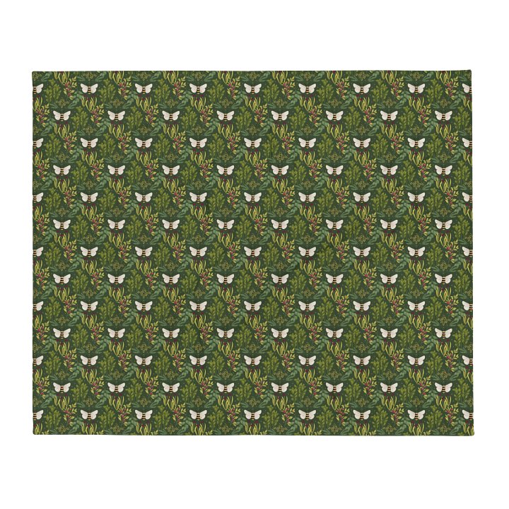 Bees and Foliage Printed Throw Blanket product image (2)