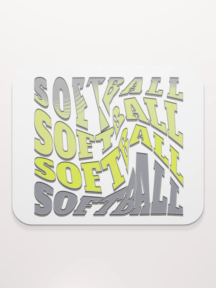 Swirl Softball Dynamic Typography Mouse Pad product image (1)