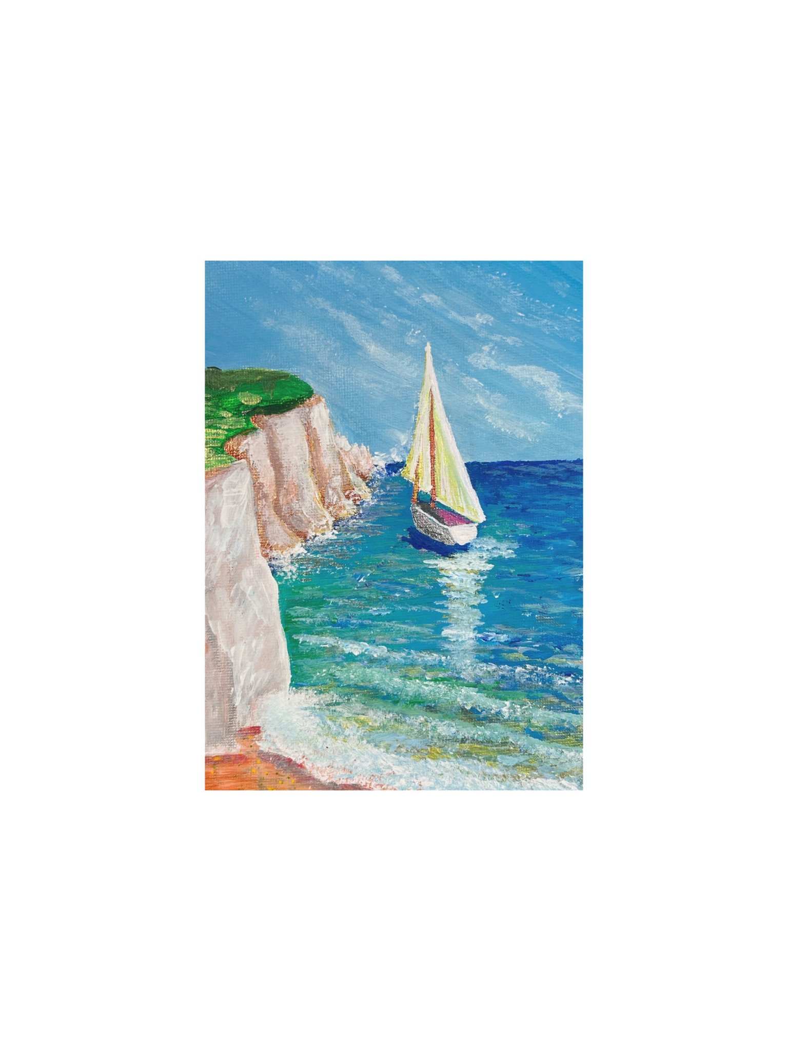 Sailboat by the Cliffs — Art Print product image (6)