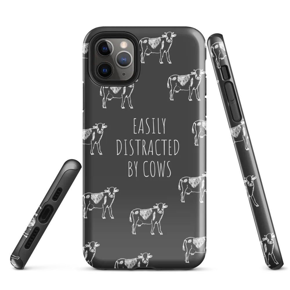 "Easily distracted by cows" black case for iPhone® product image (5)
