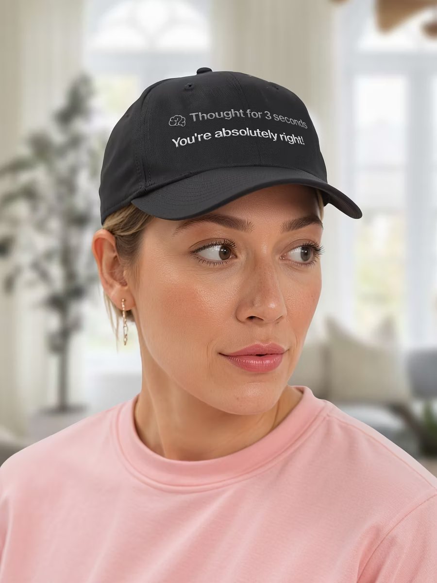 "You're absolutely right!" hat - 100% cotton product image (2)