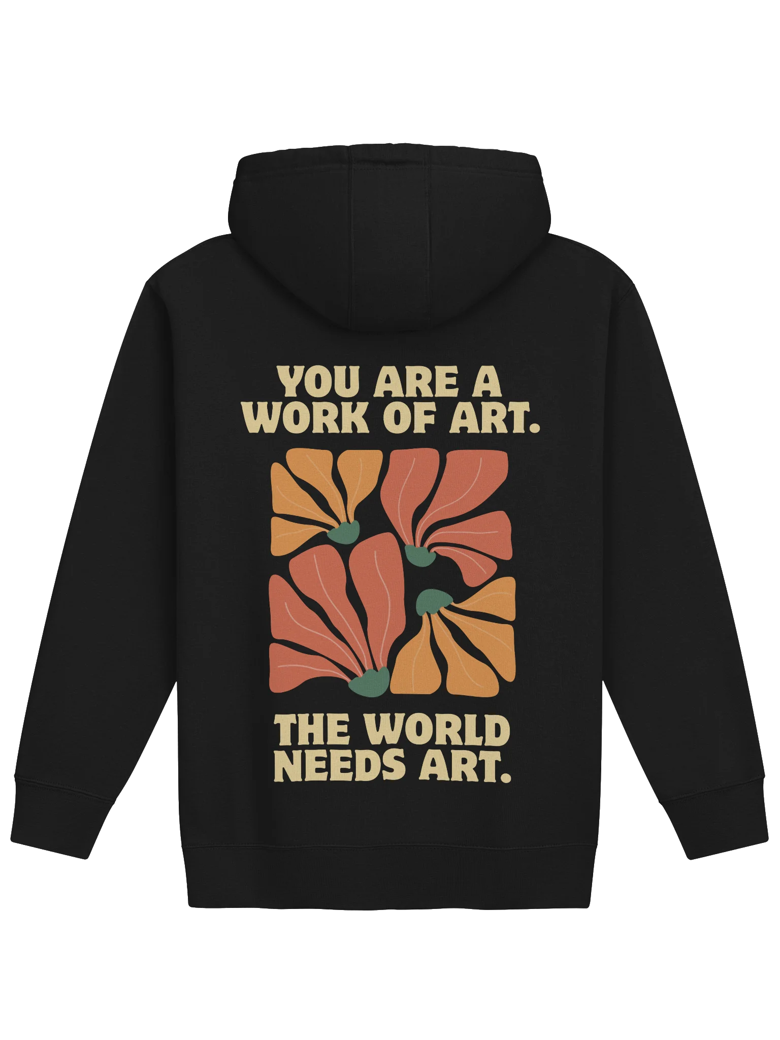 You Are a Work of Art Hoodie | Inspirational Floral Hoodie | Positive Affirmation Hoodie | Self Love Gift | Artist Gift product image (15)