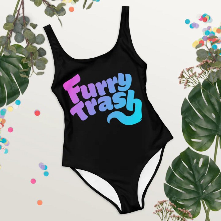 Furry Trash Swimsuit – Bubble Logo (Twilight on Black) product image (2)