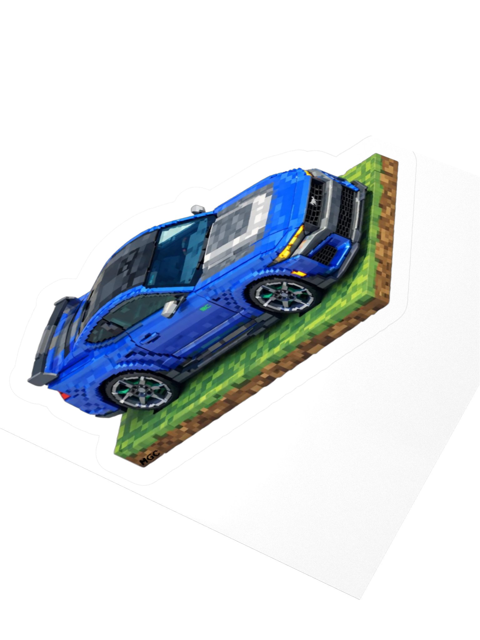 Blue Ford Mustang Dark Horse Sticker (Pixel, Retro, Minecraft) product image (9)