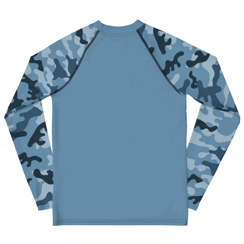 Wild Blue Camouflage Youth Rashguard product image (3)