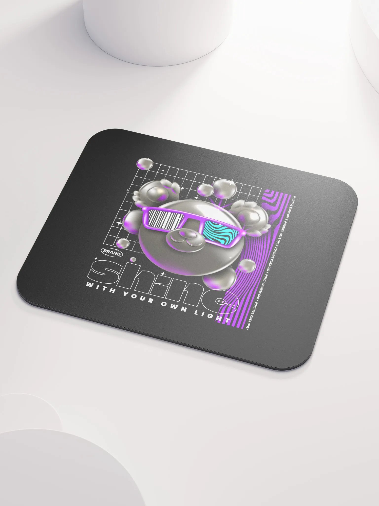 Futuristic Bear Glow Mouse Pad: Illuminated Desk Accessory with a Bold Design product image (3)