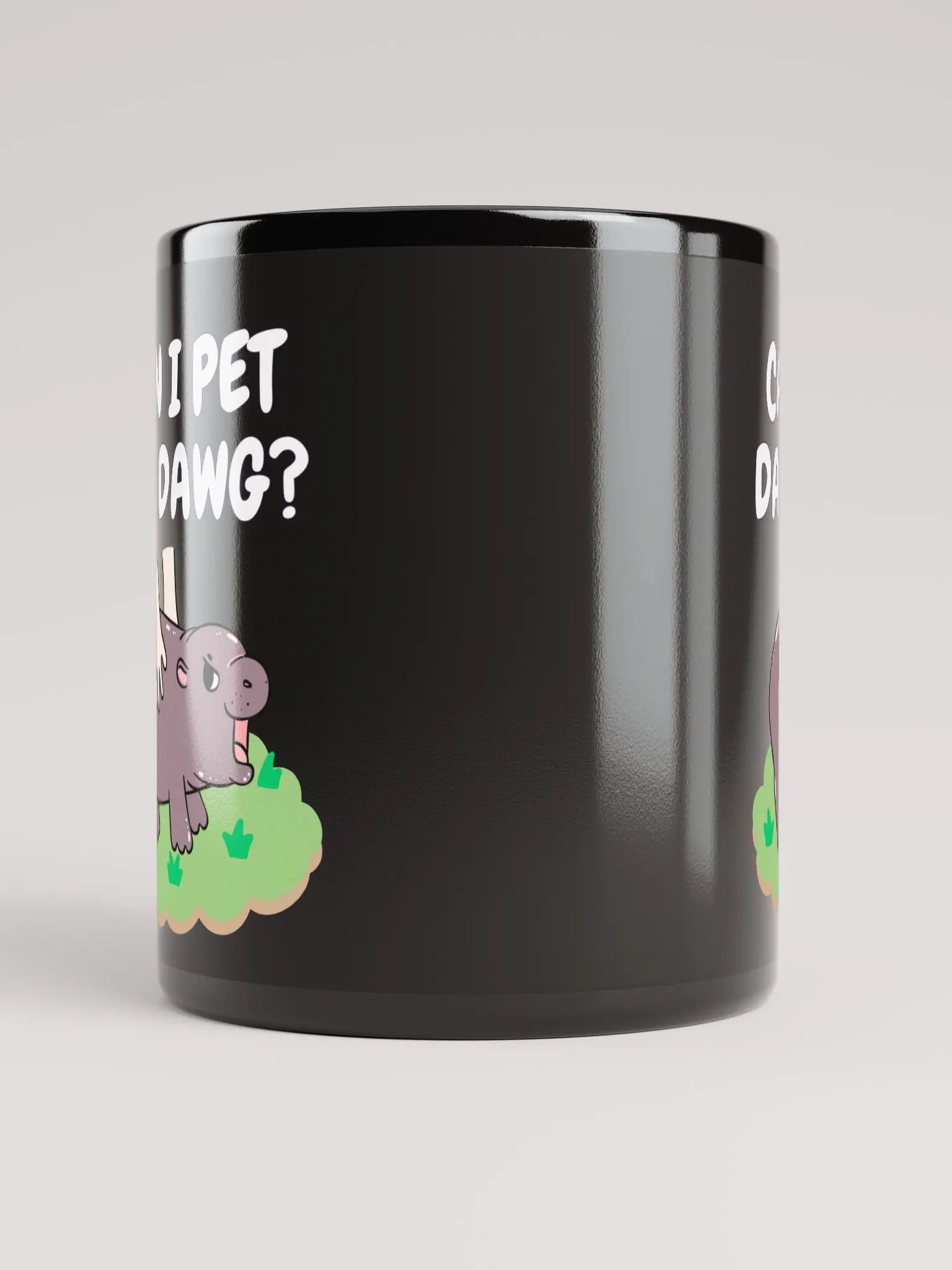 MOODENG'S CAN I PET DAT DAWG? BLACK GLOSSY MUG product image (5)