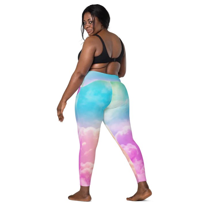 Blur cloud rainbow Design Leggings with Pocket - V7 product image (1)